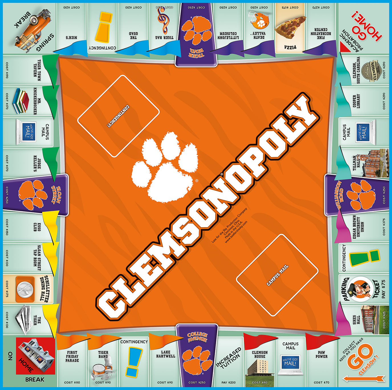 CLEMSONOPOLY Board Game