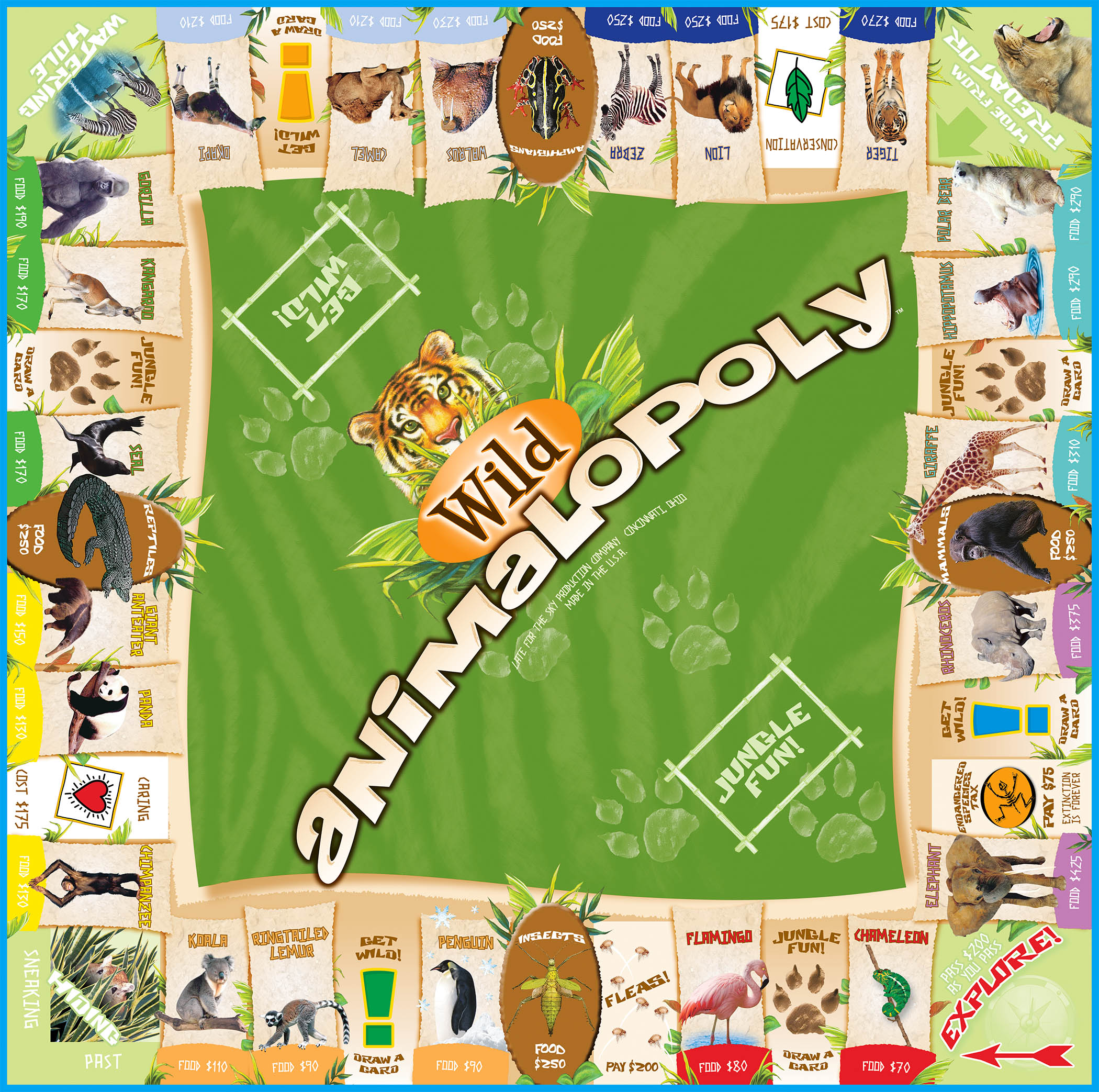 WILD ANIMAL-OPOLY Board Game