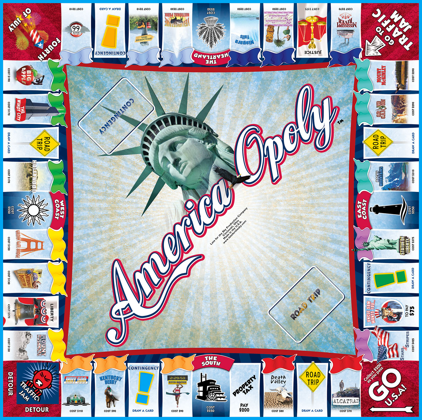 AMERICA-OPOLY Board Game